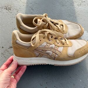 Asics Tan and Cream Athletic Shoes